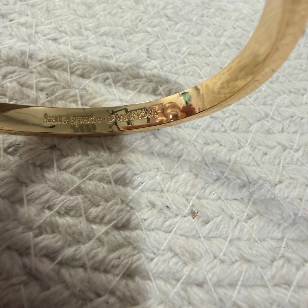 Kate Spade Gold Toned & Black Enamel Bangle Bracelet - NWT - Picture 7 of 11